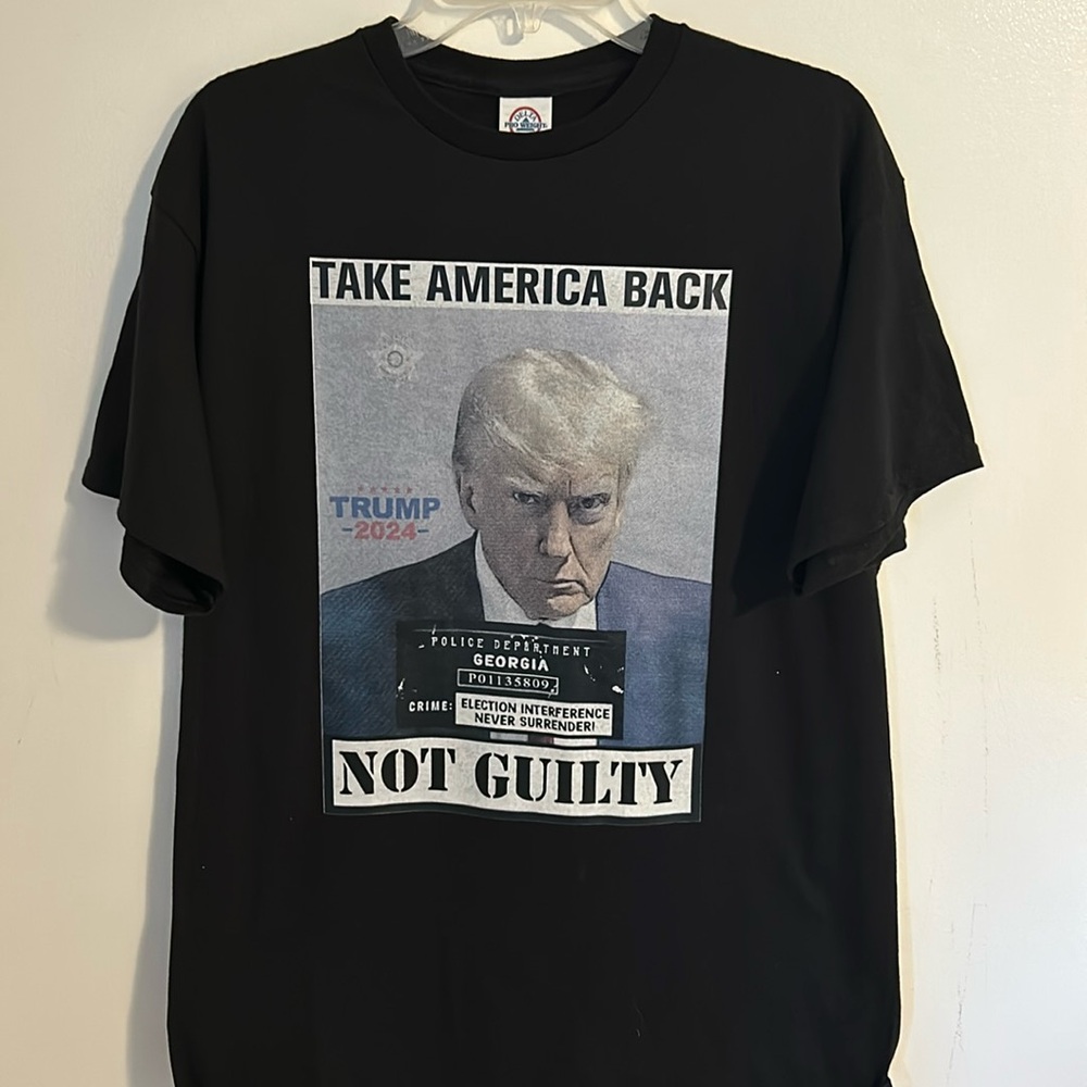 Trump 2024 Take America Back Again Georgia T-Shirt. Not Guilty Size L